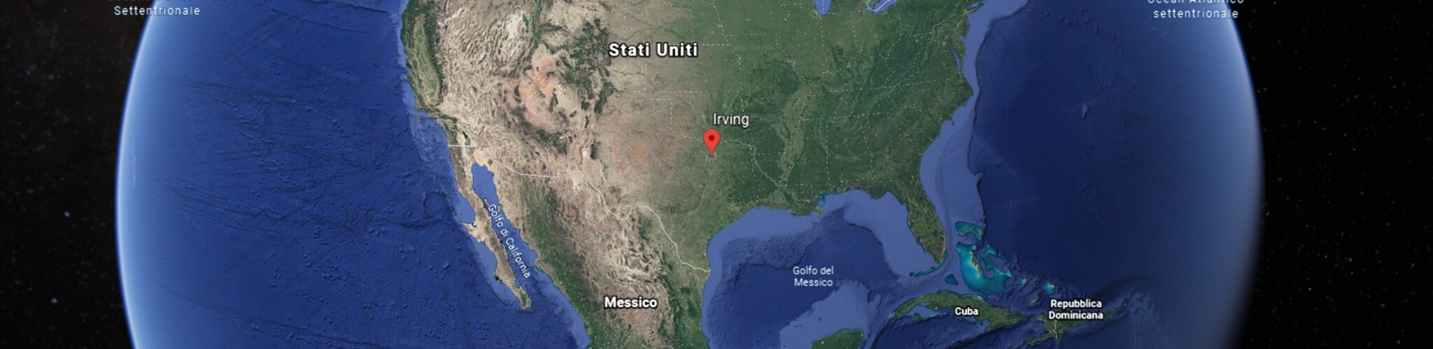 Mappa con indicazione della locazione di Irving (Texas)